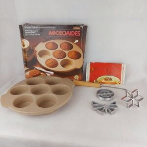 Vintage Microwave Cookware Muffin Egg Cooker Waffle Baekers for pattie rosette
